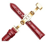 Chlikeyi Correa de reloj de cuero genuino con hebilla de mariposa, pulsera universal para hombre de 12 a 22mm, Color 5, 22 mm