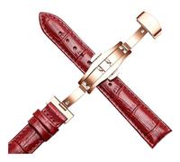 Chlikeyi Correa de reloj de cuero genuino con hebilla de mariposa, pulsera universal para hombre de 12 a 22mm, Color 6, 20 mm