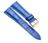 Chlikeyi Correa de reloj de cuero genuino para mujer, correa de reloj universal para hombre con hebilla de 10-22mm, oro azul oscuro, 20 mm