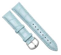 Chlikeyi Correa de reloj de cuero genuino para mujer, correa de reloj universal para hombre con hebilla de 10-22mm, Plata azul claro, 20 mm