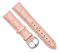 Chlikeyi Correa de reloj de cuero genuino para mujer, correa de reloj universal para hombre con hebilla de 10-22mm, Plata Rosa, 20 mm