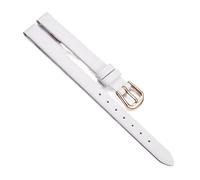 Chlikeyi Correa de reloj de cuero suave ultrafino de tamaño pequeño, correa de reloj de mujer genuina, cadena lisa de 6-12mm, oro rosa blanco, 14 mm