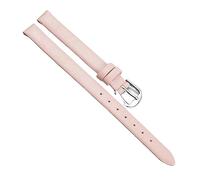 Chlikeyi Correa de reloj de cuero suave ultrafino de tamaño pequeño, correa de reloj de mujer genuina, cadena lisa de 6-12mm, plata rosa, 10 mm