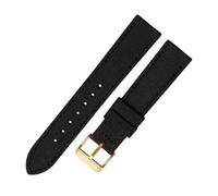 Chlikeyi Correa de reloj de lona de nailon para hombre de 16 a 24mm, correa de reloj con hebilla dorada, Negro, 24mm