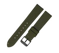 Chlikeyi Correa de reloj de lona de nailon para hombre de 16 a 24mm, correa de reloj con hebilla negra, ejercito verde, 18mm