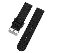 Chlikeyi Correa de reloj de nailon, pulsera tejida suave de liberación rápida con hebilla de oro rosa negro, 18-24mm, Color 5, 24mm