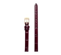 Chlikeyi Correa de reloj de piel auténtica para mujer, correa fina de tamaño pequeño, 6-18mm, oro morado, 11mm