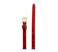 Chlikeyi Correa de reloj de piel auténtica para mujer, correa fina de tamaño pequeño, 6-18mm, oro rojo, 10mm