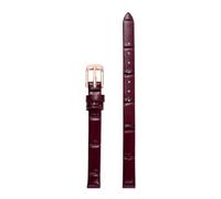 Chlikeyi Correa de reloj de piel auténtica para mujer, correa fina de tamaño pequeño, 6-18mm, Oro rosa morado, 18mm