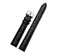 Chlikeyi Correa de reloj de piel de cocodrilo pequeña para correa de reloj de mujer 14 15 16 17 mm correa de reloj con hebilla, black 1, 15 mm