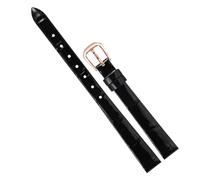 Chlikeyi Correa de reloj delgada para mujer, de cuero genuino, delgada, tamaño pequeño, 6-18mm, con hebilla de oro rosa, Color 1, 6mm