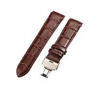 Chlikeyi Correa de reloj hecha a mano de cuero genuino con extremo curvo Pulsera de muñeca con hebilla de acero de 22mm, 23mm y 24mm, Color 5, 24mm