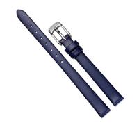 Chlikeyi Correa de reloj Universal para mujer, correa de piel pequeña, pulsera fina, plata azul rey, 11 mm