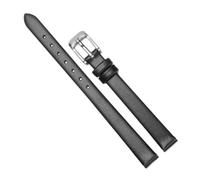Chlikeyi Correa de reloj Universal para mujer, correa de piel pequeña, pulsera fina, Plata negra, 6 mm