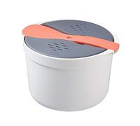 chlius Olla Arrocera De Microondas, 2 L Cocedor de Arroz Y Grano para Microondas con Colador, Tapa Y Cuchara de Arroz, Plástico Libre de BPA, Resistente Al Calor -20 ? A 120 ?, para Cocinar En Casa