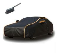 CHLMZO Cubierta Coche Funda Protectora para Audi A4 Sedan 2001-2015, Funda Coche Exterior Impermeable Resistente Intemperie Anti-UV Antipolvo Transpirable Forrado,Black Orange