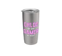 Chloe By Day Gamer By Night - Disfraz divertido de E-Girl Vaso térmico de acero inoxidable de doble pared