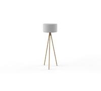 CHLOE-Lámpara de pie para exteriores trípode LED RGB Solar Inalámbrico Madera/Polietileno H140cm Blanco New Garden