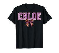 Chloe Leopard Bow Name Diseño para Mujeres y niñas Camiseta