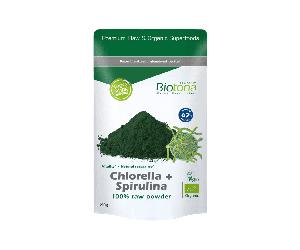 Chlorella + Espirulina 100% Cruda en Polvo 200gr Biotona