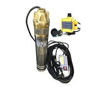 CHM GmbH® Bomba para pozo de 3 pulgadas, 750 W, 2520 L/h, 6 bar, con ruedas de latón + interruptor de presión/protección contra marcha en seco
