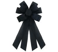 chmacura Lazo de arpillera negra de 50 x 28 cm, lazos de Pascua, lazo de cinta negra, lazo de cumpleaños, carnaval, granja, adorno de árbol para decoración de puerta delantera del hogar