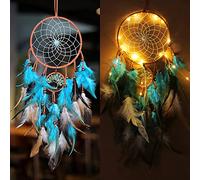 CHMMY Atrapasueños de Unicornio Luz LED,Decoración Romántica,Atrapasueños de Plumas Hechas a Mano,Dream Catcher Decoración para Colgar en la Pared,Dormitorio,Regalo de Cumpleaños (Dreamcatcher-5)