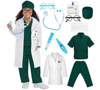 CHMMY Disfraz de Doctor para Niños a Partir de 3 Años - Kit Médico con Estetoscopio y Termómetro - Disfraz de Carnaval y Halloween
