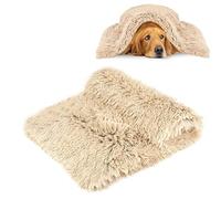 CHMMY Esponjosas Felpa Mantas para Camas para Perros Gatos Colchón Doble Lado Mantas para Mascotas Suave y Linda Cálido Manta Lavable Sofá y Vehículos de Colchón para Gatos Perros (Beige L:75*100 cm)