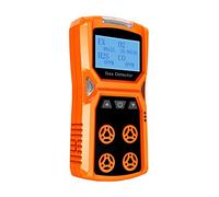 CHNADKS Detector de Gas Portátil, 4 en 1 H2S, O2, CO, EX, Monitor de Gas Portátil, Analizador de Gas Recargable con Alarmas de Vibración Visual Audible, Sniffer de Gas Personal