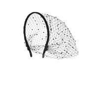 Chngna Tocado de malla con velo para el cabello, diadema simple y elegante, tocado de malla para boda, funeral, fiesta de té, tocado para mujer