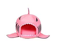 CHNNO1 Cama de tiburón para gatos, canastas dulces, juguete para perro, jaula de hámster, accesorios para mascotas, suministros para mascotas, L rosa