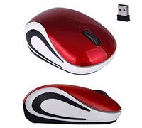 CHNNO1 Lindo ratón óptico inalámbrico de 2,4 GHz para computadora, escritorio, ergonómico, silencioso, accesorios para ordenador portátil, color rojo