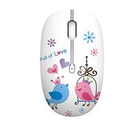 CHNNO1 Ratón inalámbrico 2.4G lindo ratón óptico silencioso de viaje, con receptor USB 1600DPI 3 botones, para portátil LittleBird