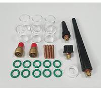 CHNSALESCOM 26 piezas TIG lente de gas de soldadura # 10 Pyrex Copa Kit para WP-9/20/25 (3,2 mm 1/8")