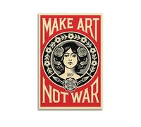 CHNT Póster de pared con texto en inglés "Make Art Not War", para sala de estar, dormitorio, decoración del hogar, oficina, póster de pared, gimnasio, pintura artística, 12 x 18 pulgadas (30 x 45 cm)