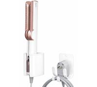 chochoyah Soporte para plancha de pelo, soporte de aluminio para secador de pelo sin taladrar, soporte para Dyson Airstraight, compatible con Airstrait, soporte Dyson Airwrap blanco