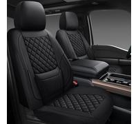 CHOCMONS Juego completo de fundas de asiento de coche, ajuste universal para coches, SUV, camiones y sedanes con 5 asientos, cojín de asiento de coche de piel sintética compatible con bolsas de aire