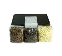 CHOCO SECRETS | 4 x 600g, Leche, Oscuro, Blanco | Fuente de chocolate | Chocolate para fondue | Cobertura de chocolate belga premium para fuentes de chocolate | Pepitas chocolate repostería