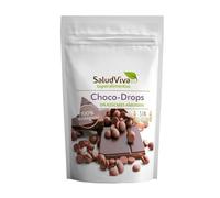 Chocodrops Eco Salud Viva 125 g - Gotas de chocolate con avellanas, endulzadas con eritritol, sin azúcares añadidos, ideales para repostería, muesli y snack