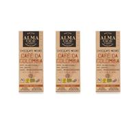 Chocolate 60% con Café Tostado - Pack de 3 Tabletas de 100 g - Producto Vegano, y Paleo - Con Café Proveniente de Ghana - Sin Azúcar de Caña ni Aceite de Palma - Producto Repleto de Nutrientes