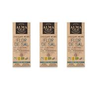 Chocolate 60% con Flor de Sal - Pack de 3 Tabletas de 100 g - Producto Vegano, y Paleo - Proveniente de Santo Tomé y Príncipe - Sin Azúcar de Caña ni Aceite de Palma - Producto Repleto de Nutrientes