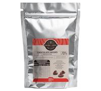 Chocolate 70% negro Isidro Labrá con manteca de cacao puro en monedas chocolate dan valor al proceso de fundir y generar pasta de cacao base para la cobertura de chocolate. (1000g)