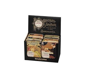 Chocolate Amatller - Hojas Chocolate blanco con Fresa en Caja Metálica - 6 unidades