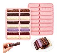 Chocolate Bar Molds - 2 Pieces 16 Cavities Cereal Bars Baking Mould | Cookie Candy Molds for Jellies, Candies, Cookies, Party Snacks, Bread, Muffin, Soap, Resin, Crayon