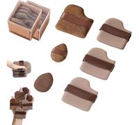 Chocolate Biscuit Powder Puff, Chocolate Powder Puff, Wet Dry MakeupPuff, With Finger Holder Strap Fingertip Makeup Sponge Pad for Cream Concealer Eyeshadow (2 Box)