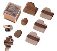 Chocolate Biscuit Powder Puff, Chocolate Powder Puff, Wet Dry MakeupPuff, With Finger Holder Strap Fingertip Makeup Sponge Pad for Cream Concealer Eyeshadow (1 Box)