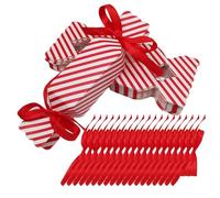 Chocolate Boxes Empty Christmas - 20X Winter Festival Candy Shape Box With 40 Ribbons - Colored Stripes Paper Box For Wedding Keepsake - Empty Christmas Cookie Boxes - Christmas Candy Boxes Bulk