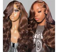 Chocolate Brown Lace Front Wig Transparente HD 13x6 Lace Frontal Wig Colored Body Wave Human Hair Wigs 4x4 5x5 Preplucked (200%,13X4 LACE_26INCHES)