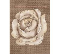 Chocolate Brown Rose on Faux Linen Design: A Blank Book Journal Vibe | Featuring 80 Statement Tips on Decorating with Roses - Aesthetics Meets ... Tables, Stack Anywhere (Hardcover Edition)